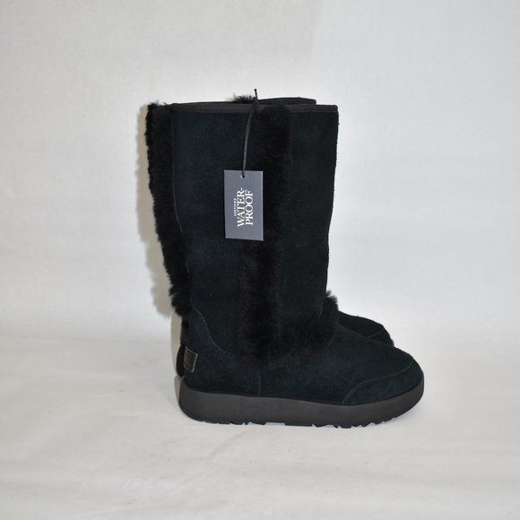 UGG Sundance Shearling Waterproof suede winter black Boot 6 2 (SE11) - Picture 3 of 8